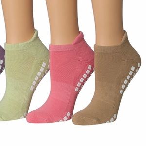 RONNOX 3 Pairs Cushioned Non-Slip Yoga Socks